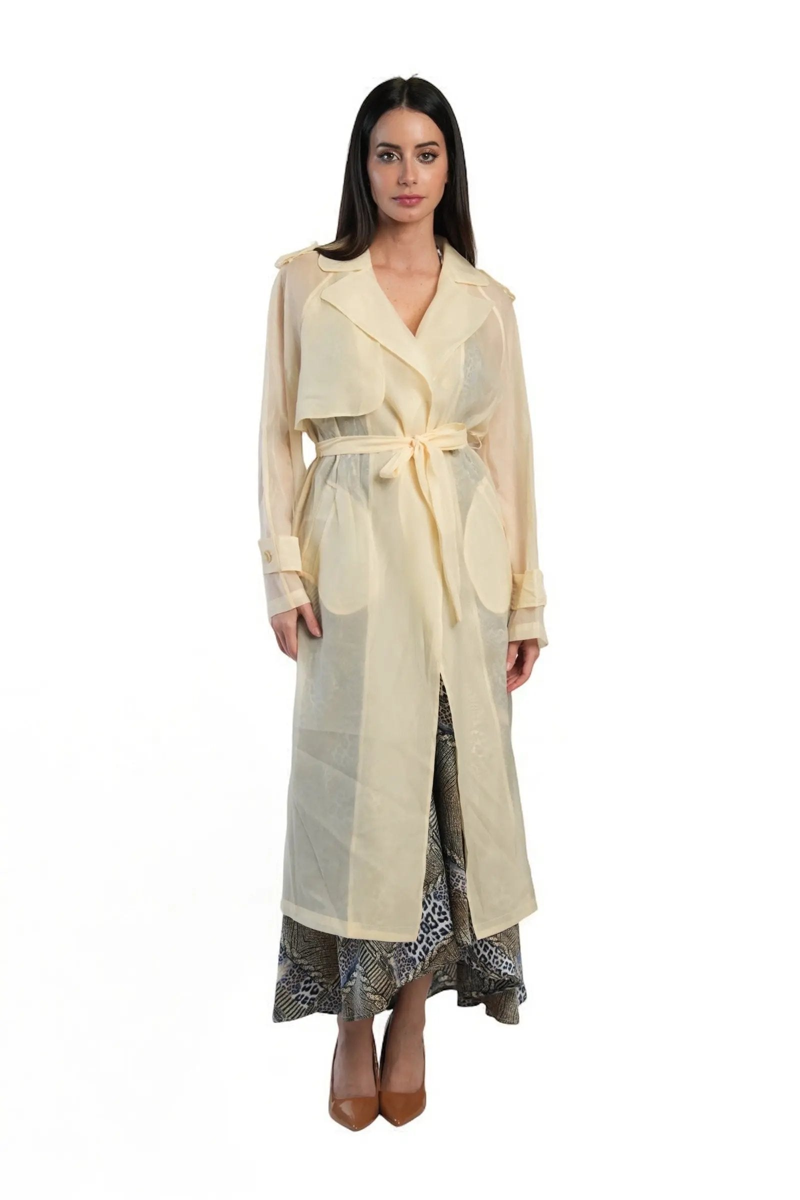 sheer trench coat