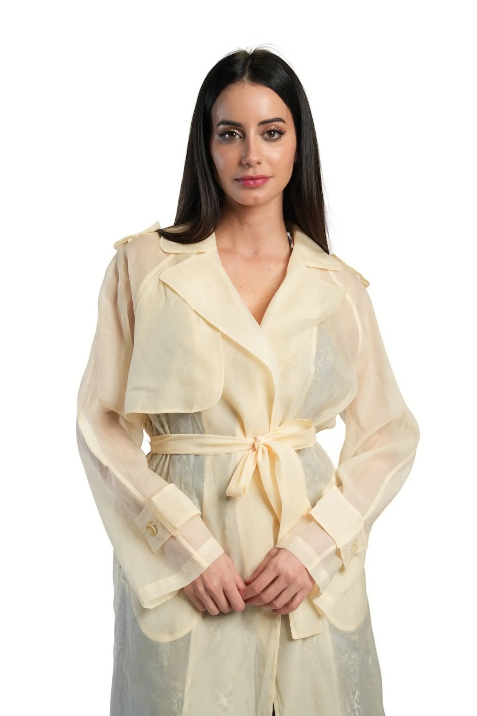 sheer trench coat