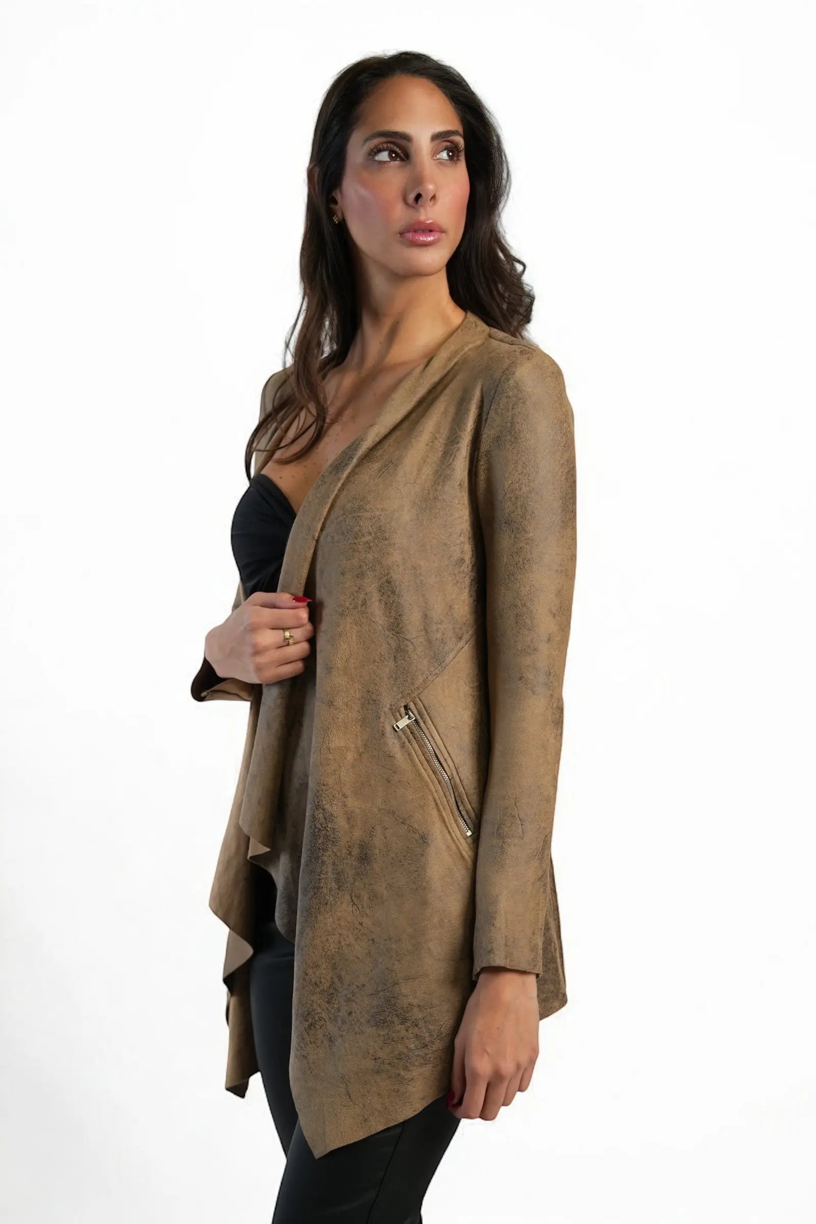 drape front jacket