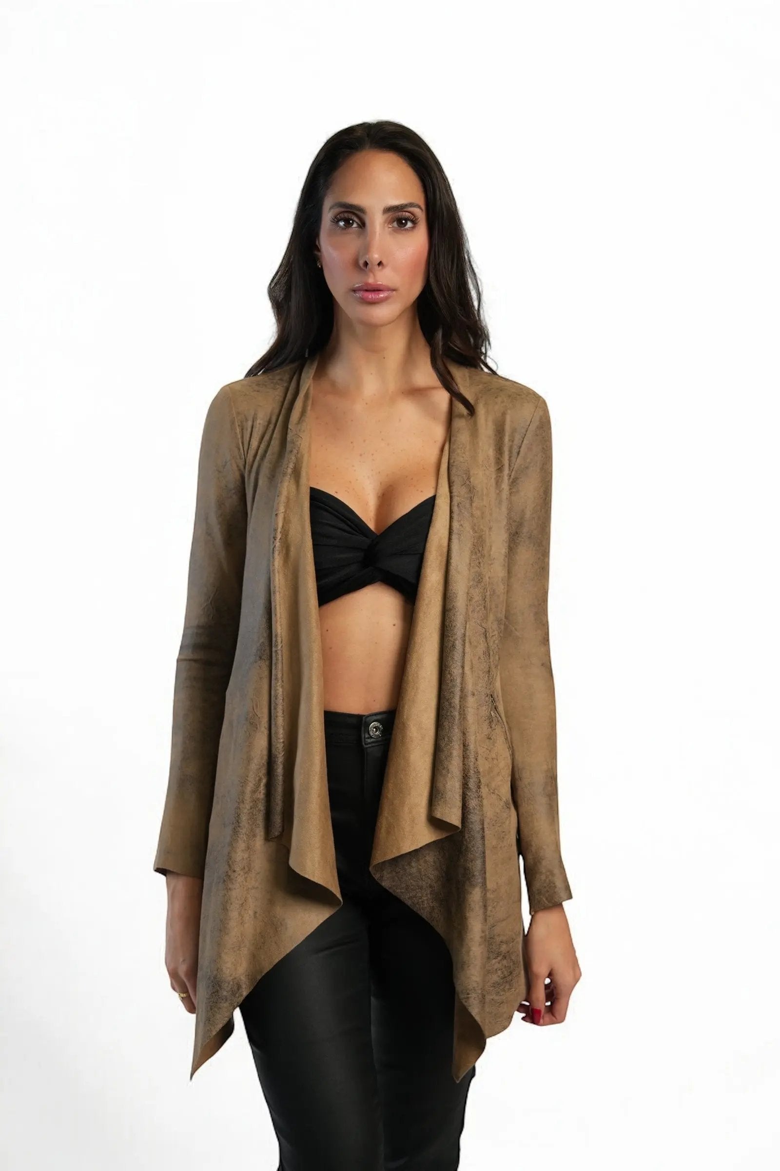 drape front jacket