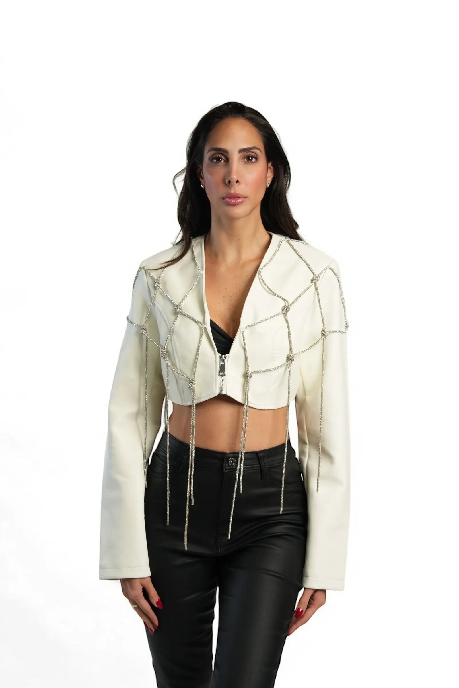 CROP NET WHITE JACKET Valiant Paris