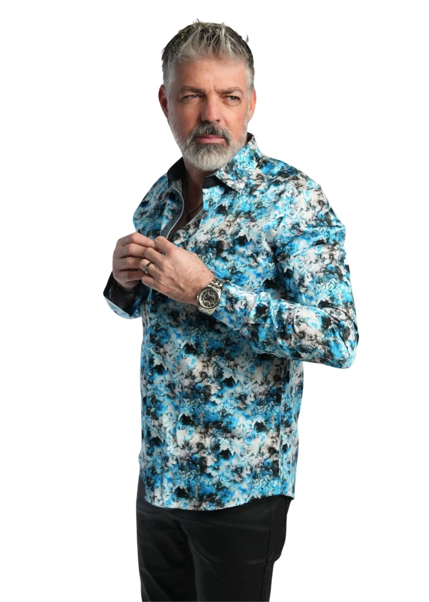 MEN’S WOVEN FLOU BOTANIQUE BUTTON-DOWN SHIRT Valiant Paris