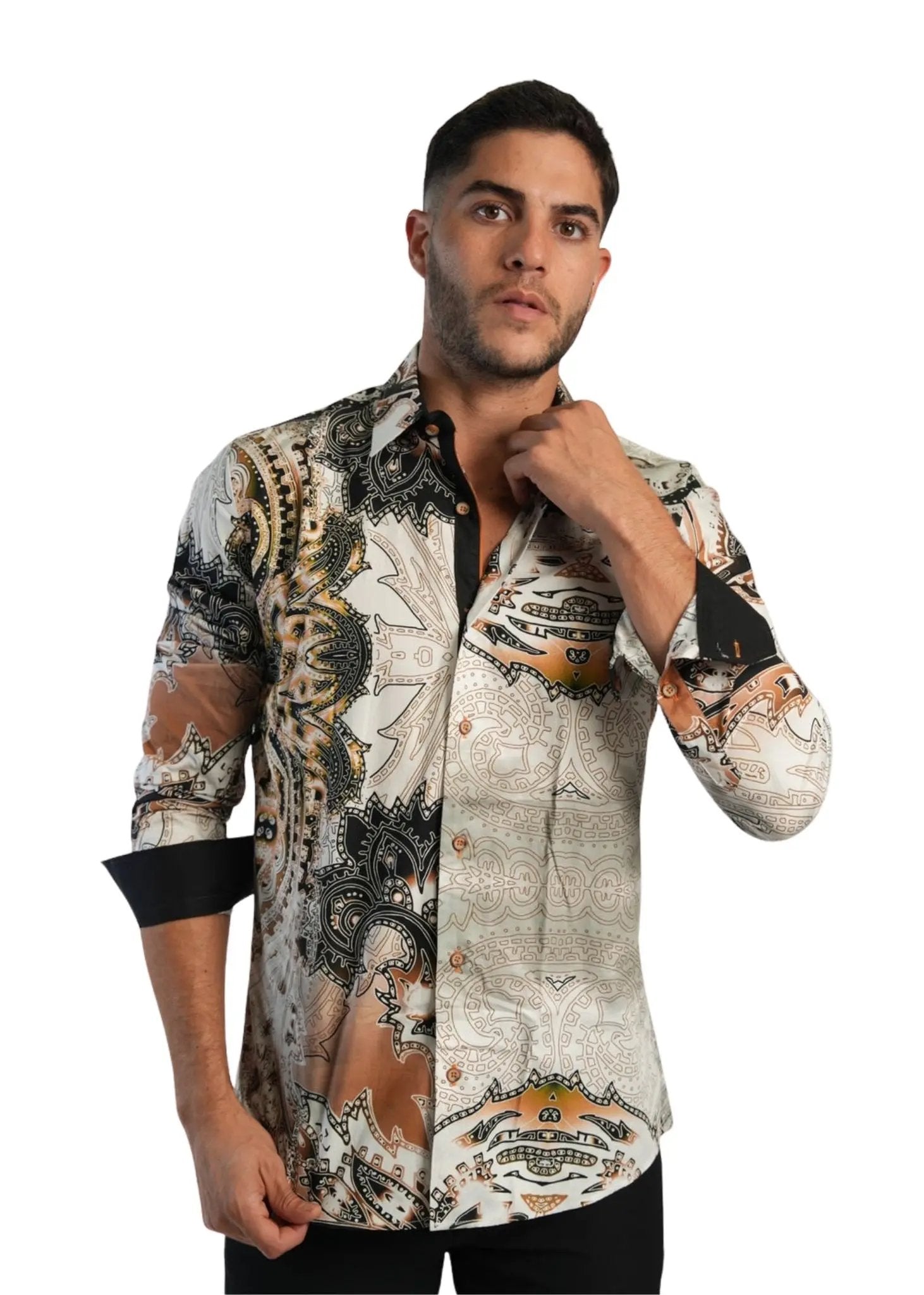 graphic button down shirt