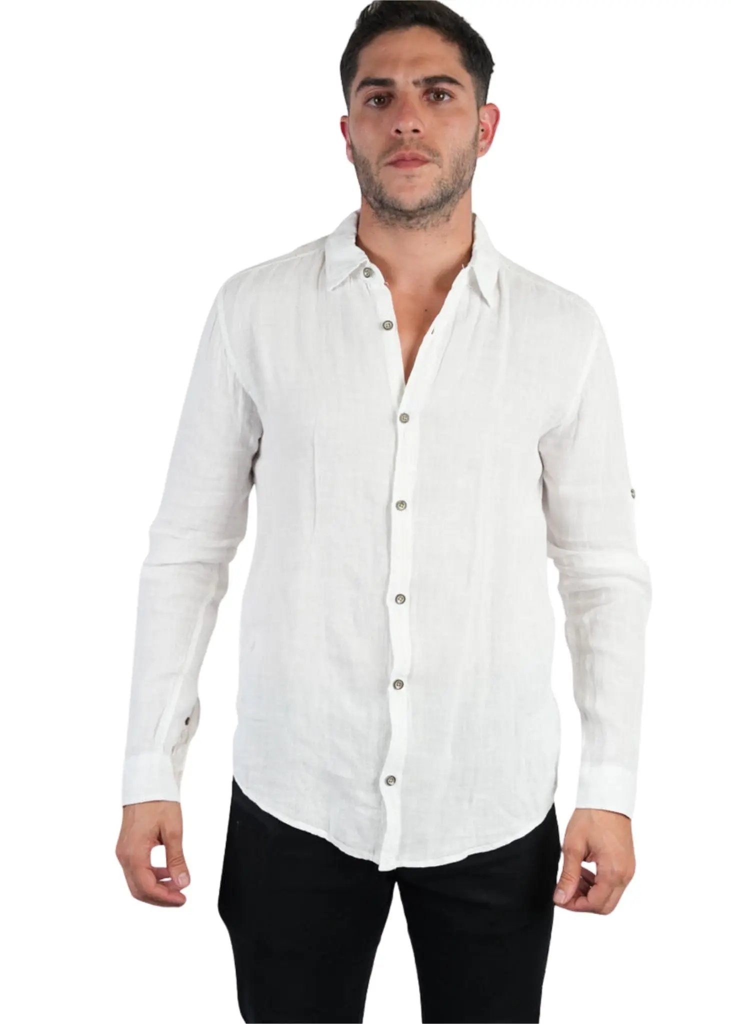 linen button-down shirt