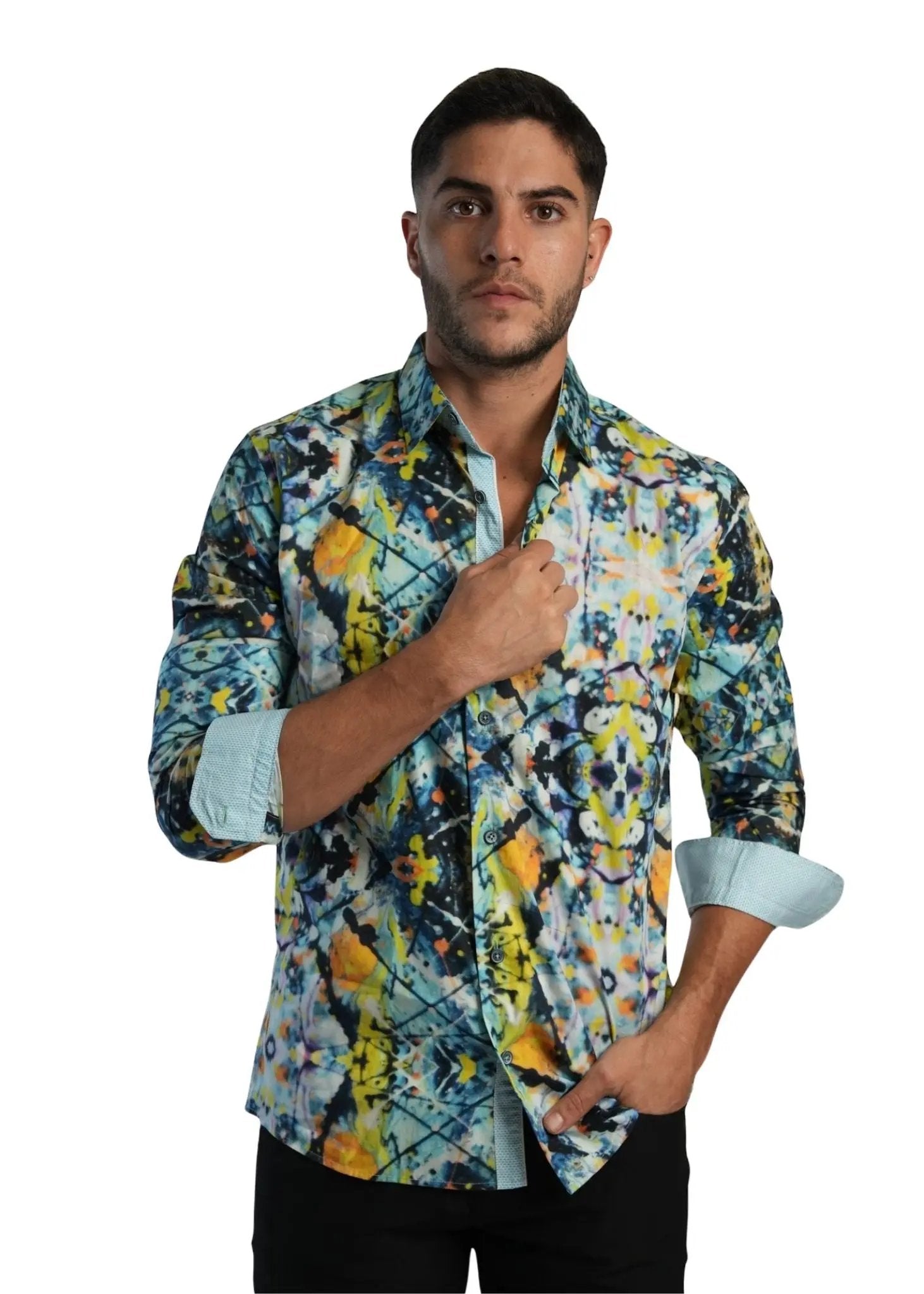 floral button-down shirt