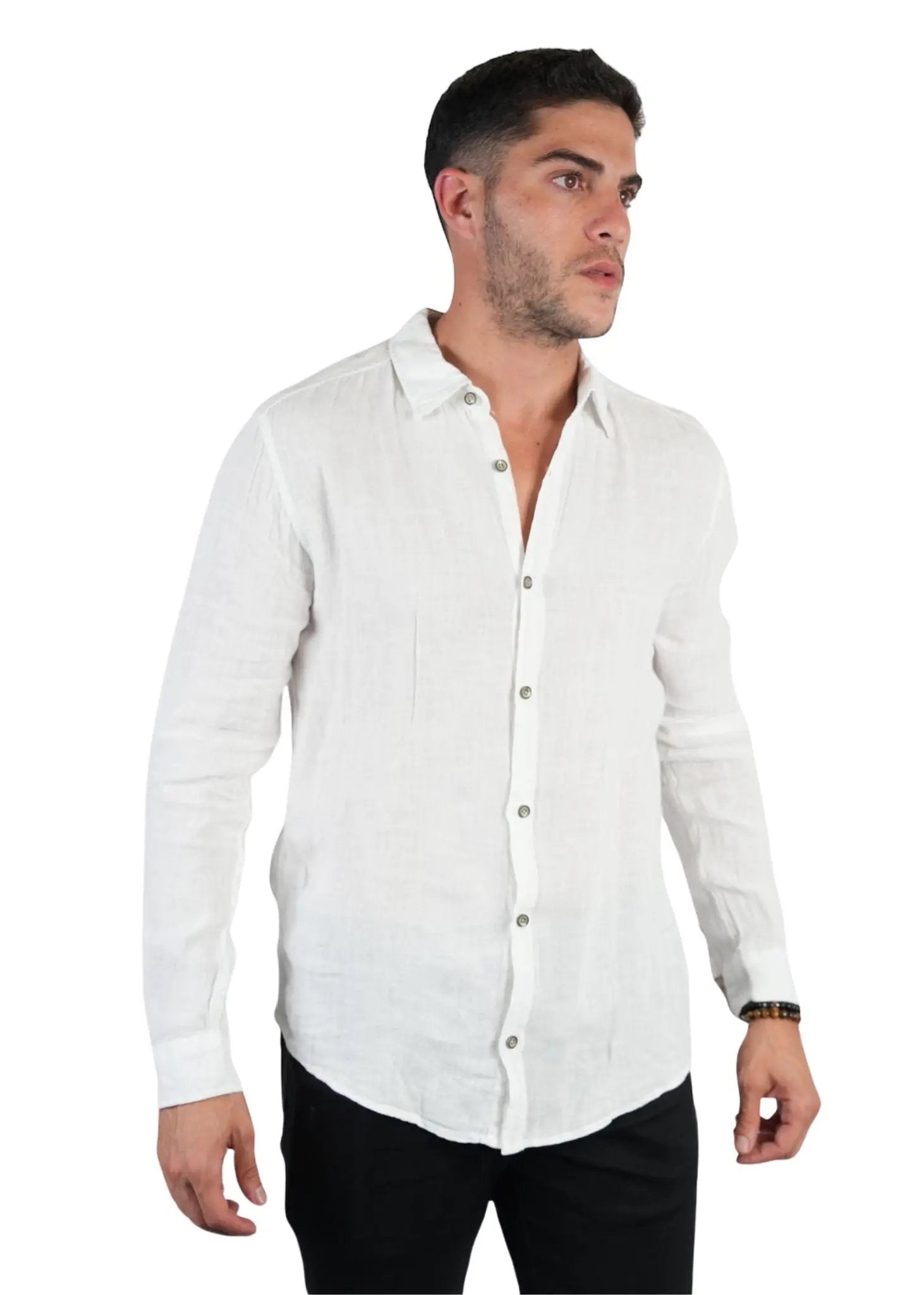 linen button-down shirt