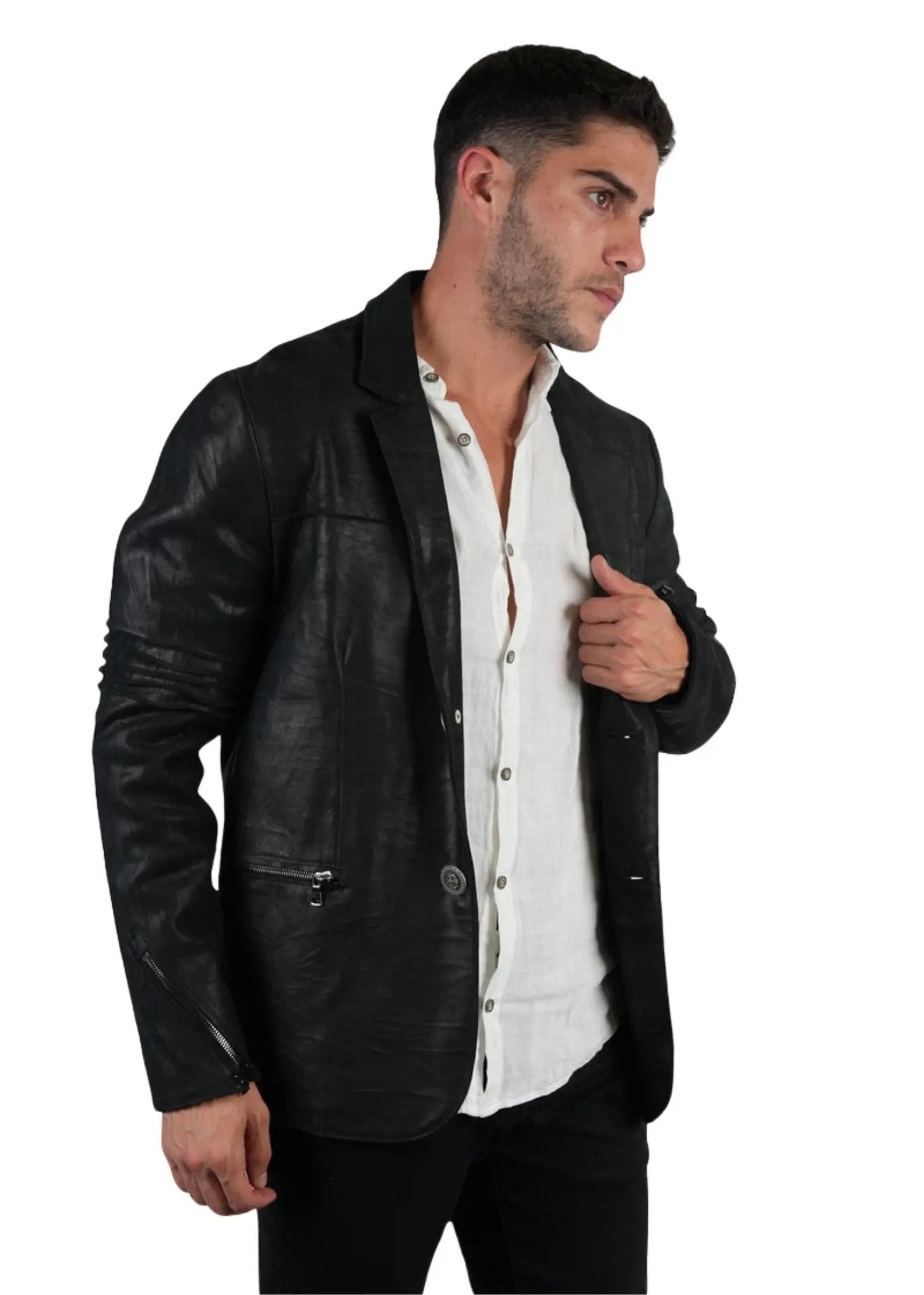 leather blazer