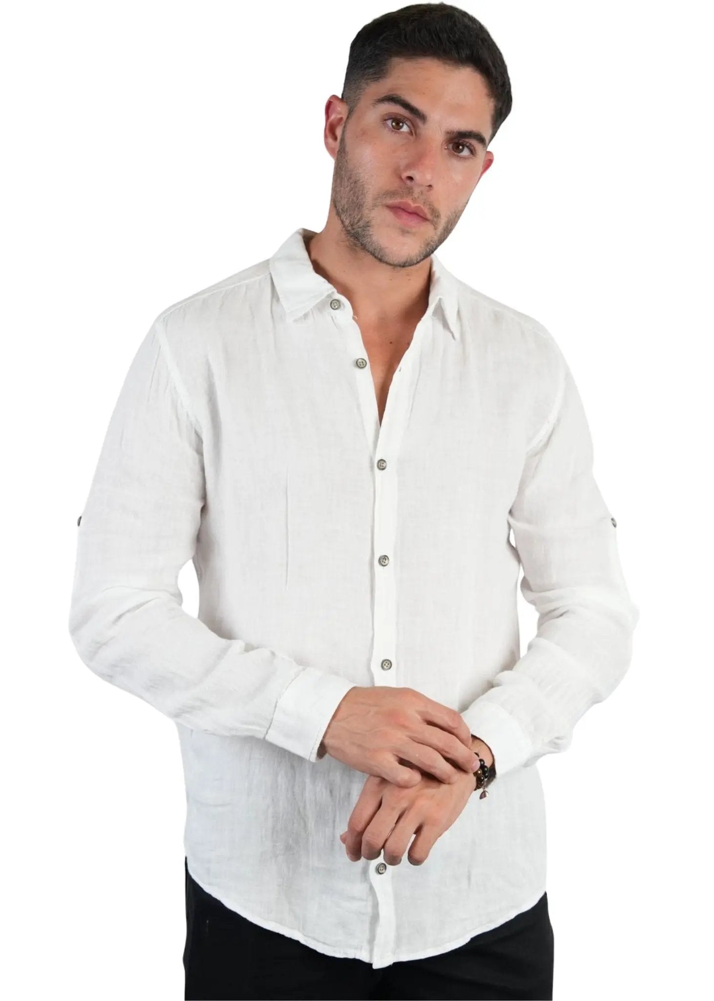 linen button-down shirt