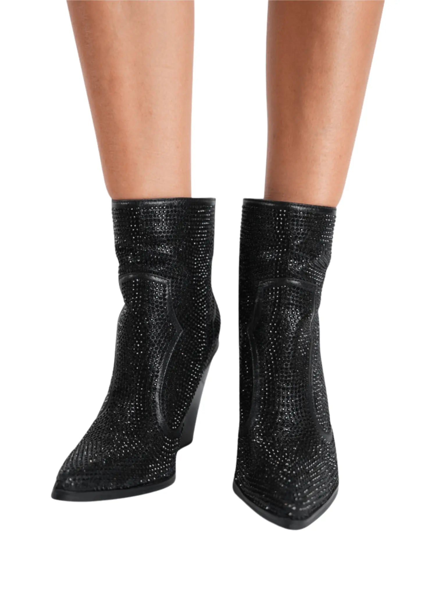 BLACK DUST GLINT HEEL BOOT