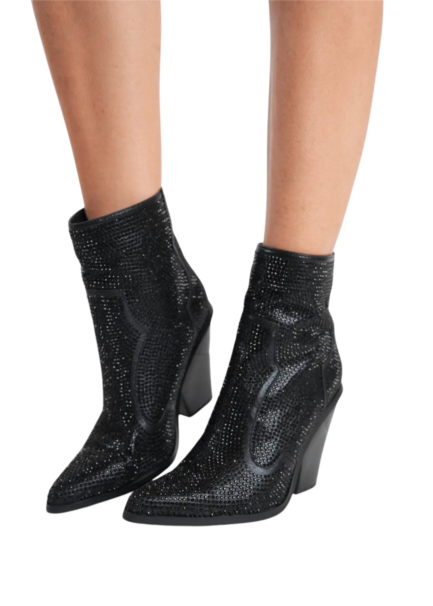 BLACK DUST GLINT HEEL BOOT
