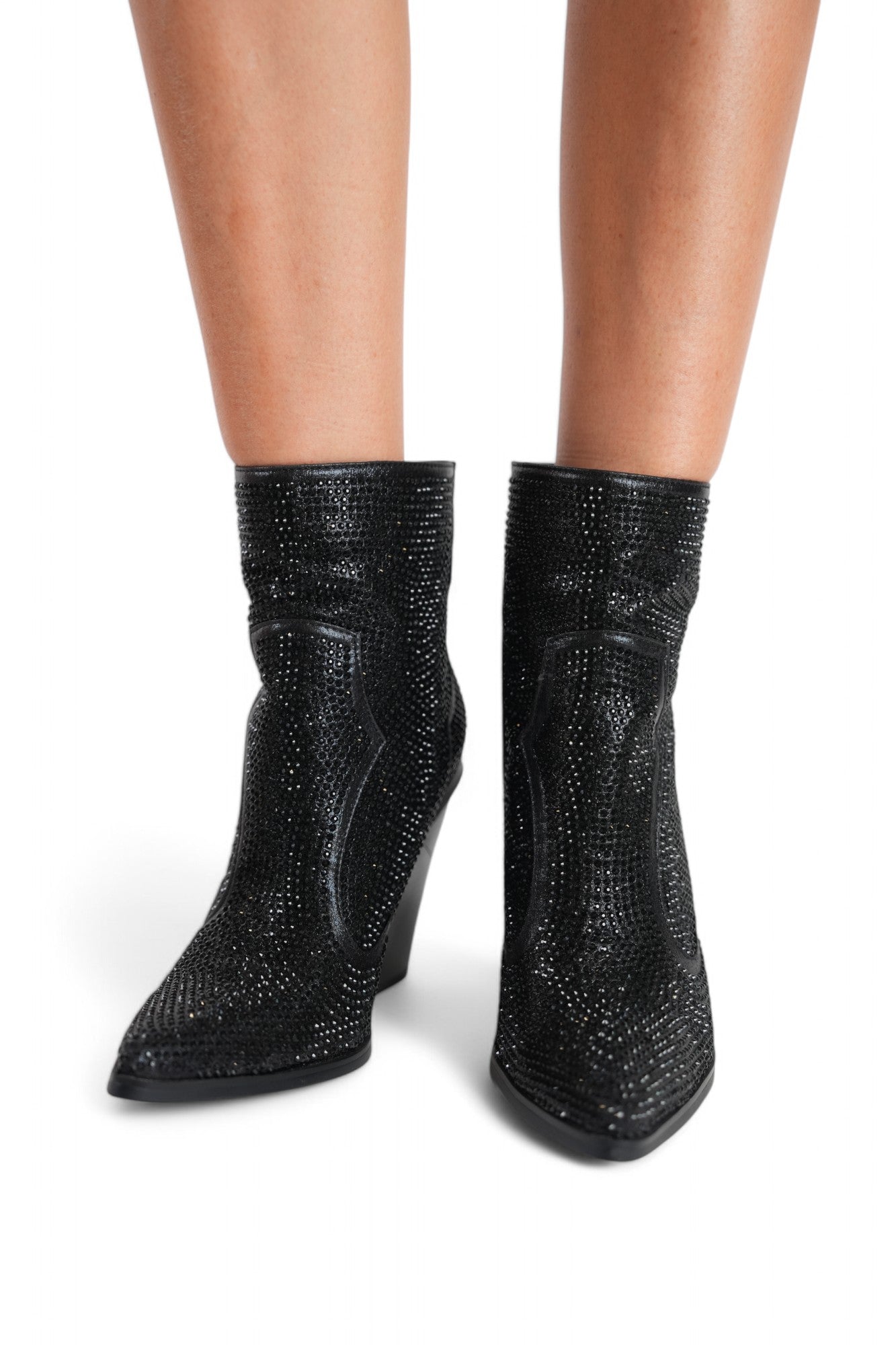BLACK DUST GLINT HEEL BOOT