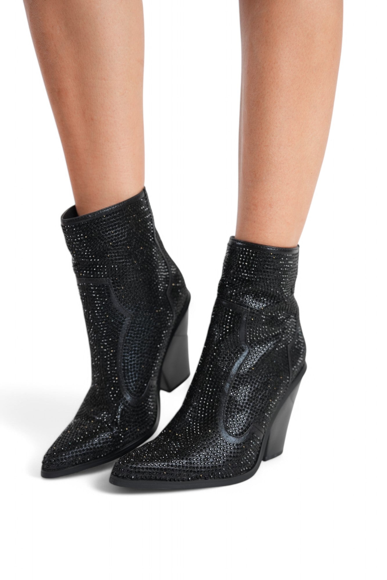 BLACK DUST GLINT HEEL BOOT