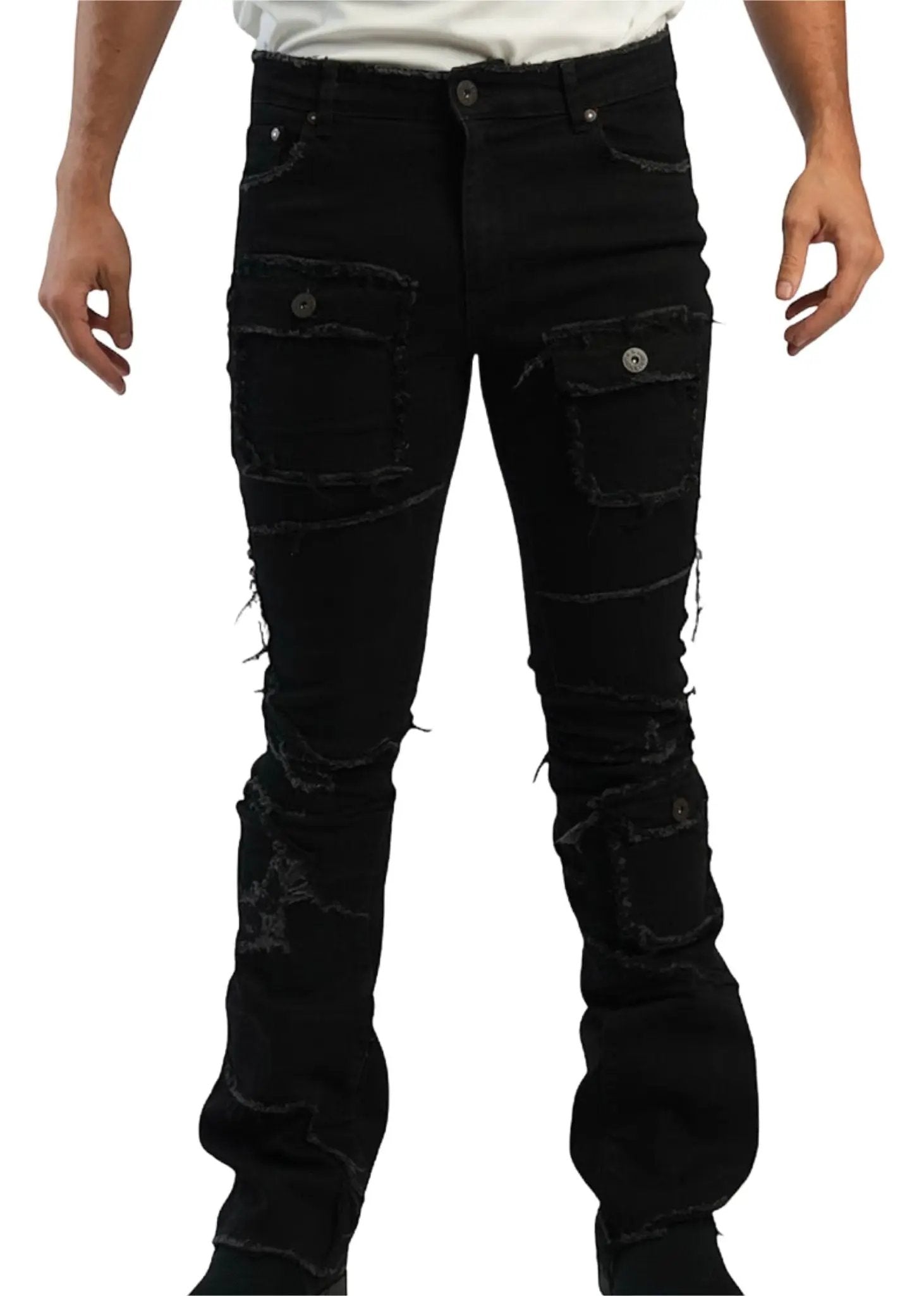 distressed black jeans
