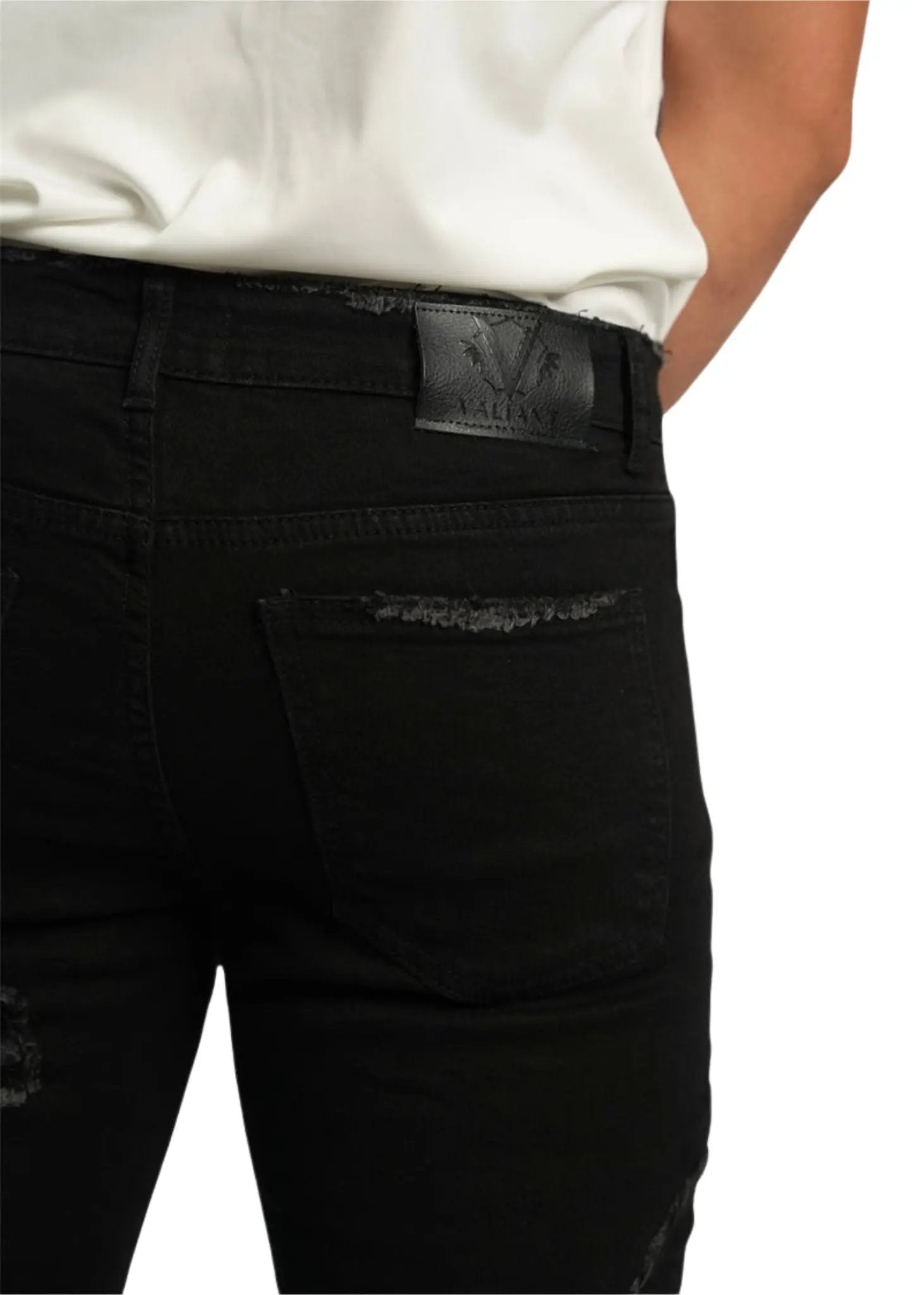 distressed black jeans