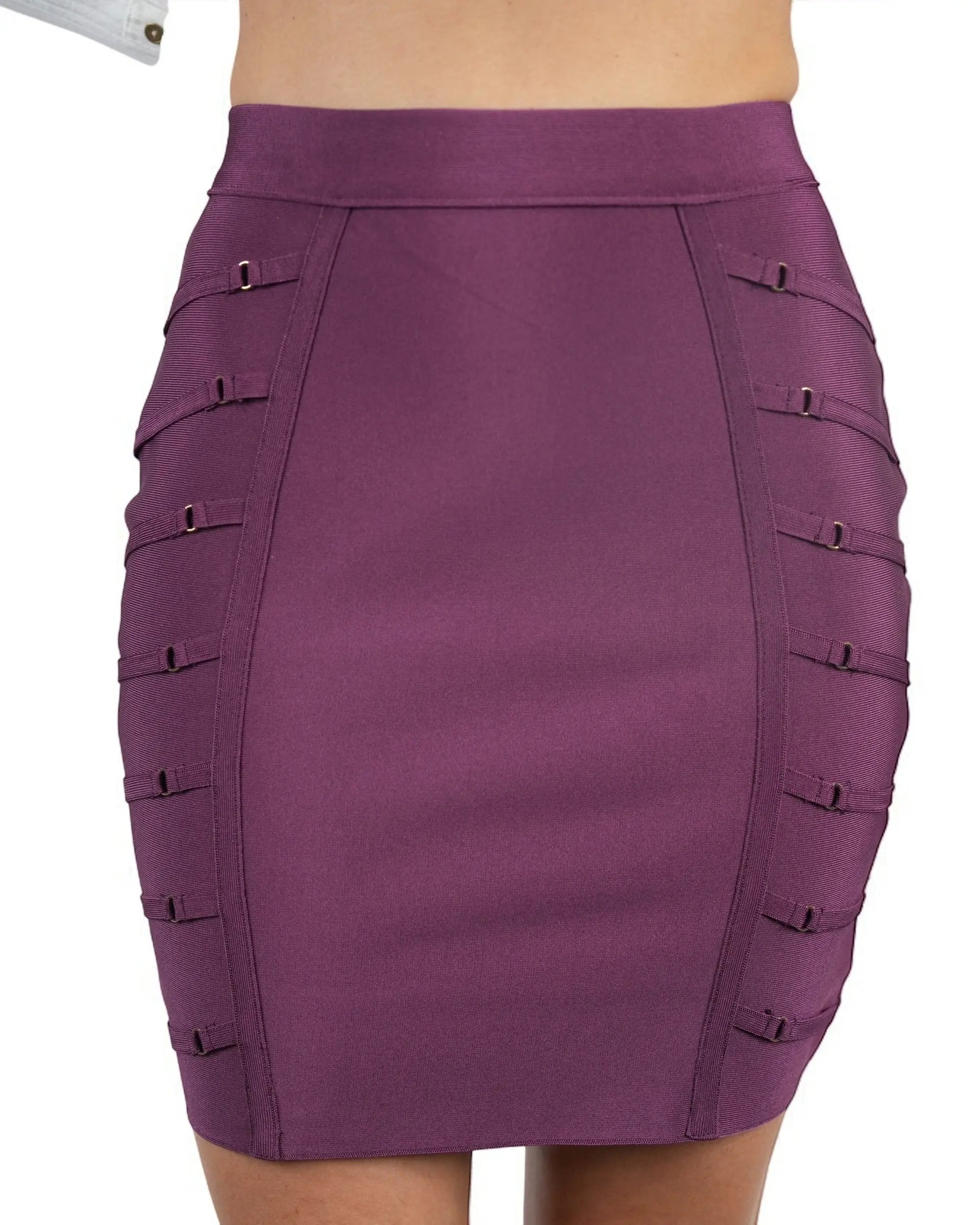 Strap Mini Skirt with Side Buckle Detailing
