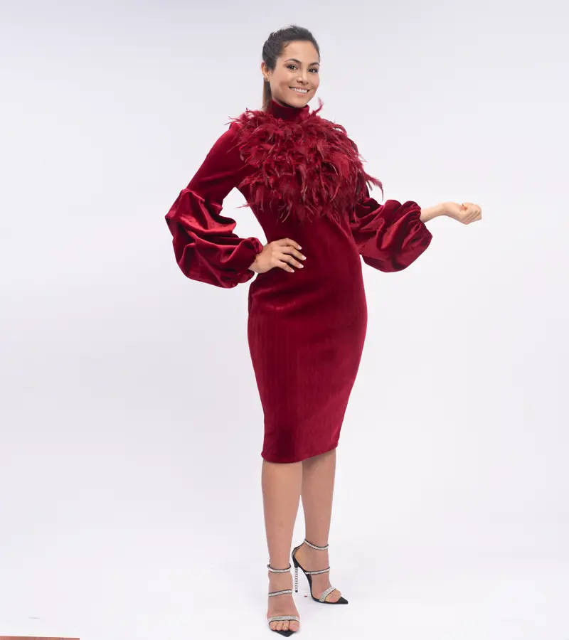 velvet dress red