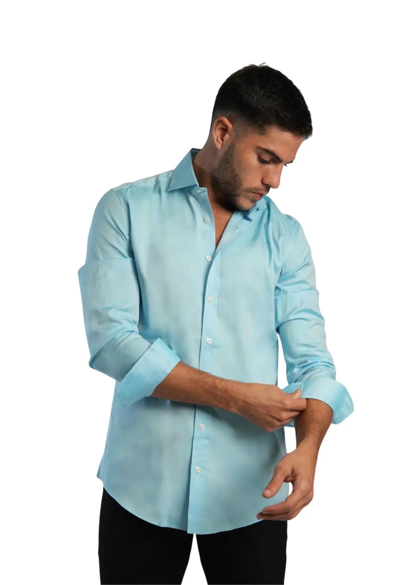 MEN’S WOVEN CHEMISE AQUA ÉPURÉE BUTTON-DOWN SHIRT