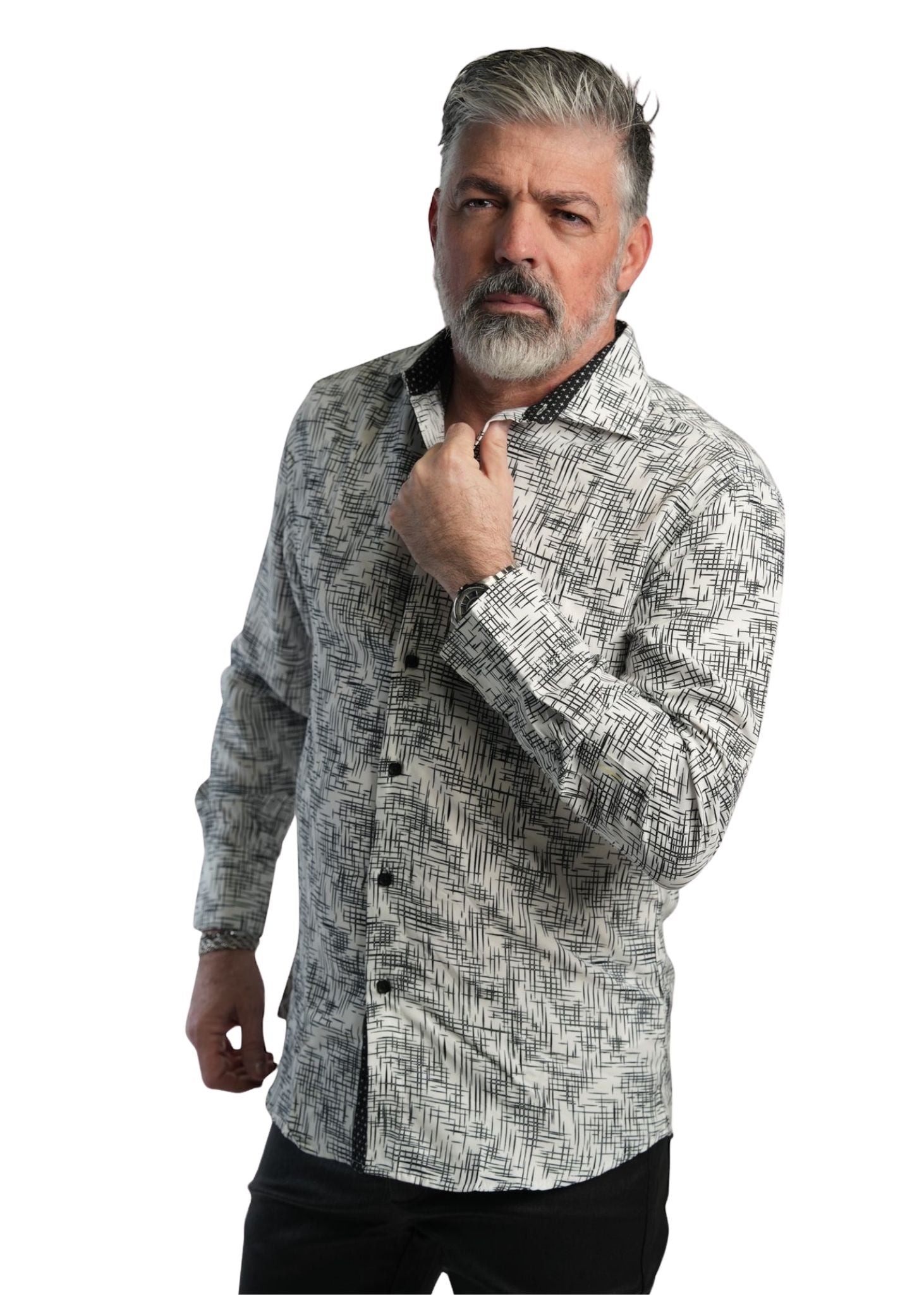 MEN’S WOVEN MOTIF LINÉAIRE BUTTON-DOWN SHIRT