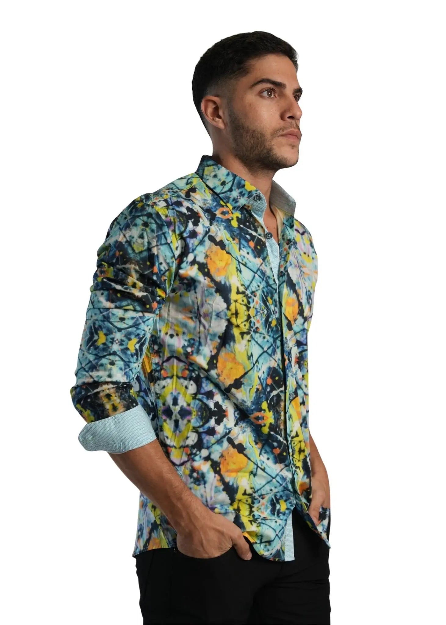 floral button-down shirt