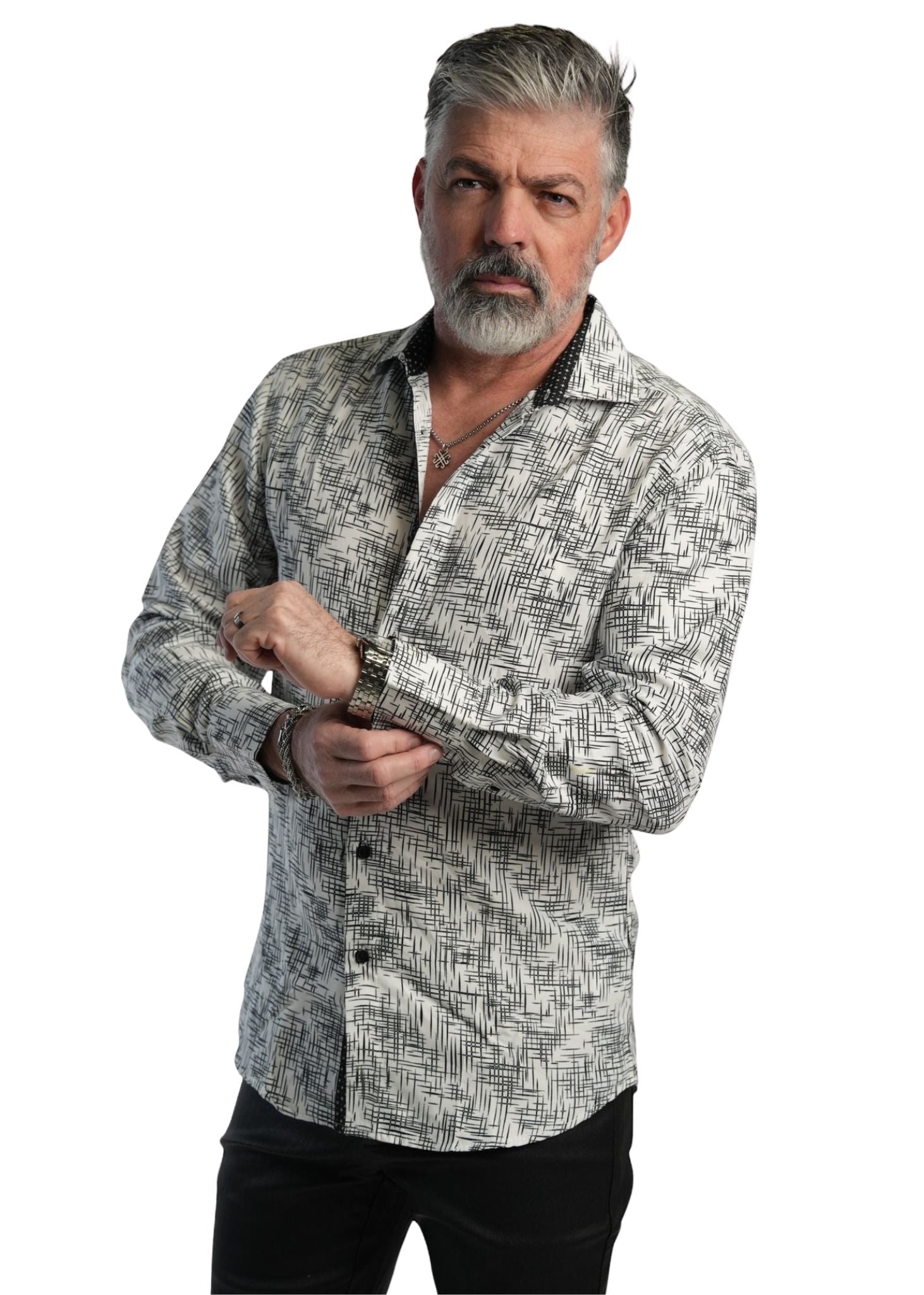 MEN’S WOVEN MOTIF LINÉAIRE BUTTON-DOWN SHIRT